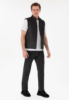 Erkek Antrasit Deri Ceket - 50307339014