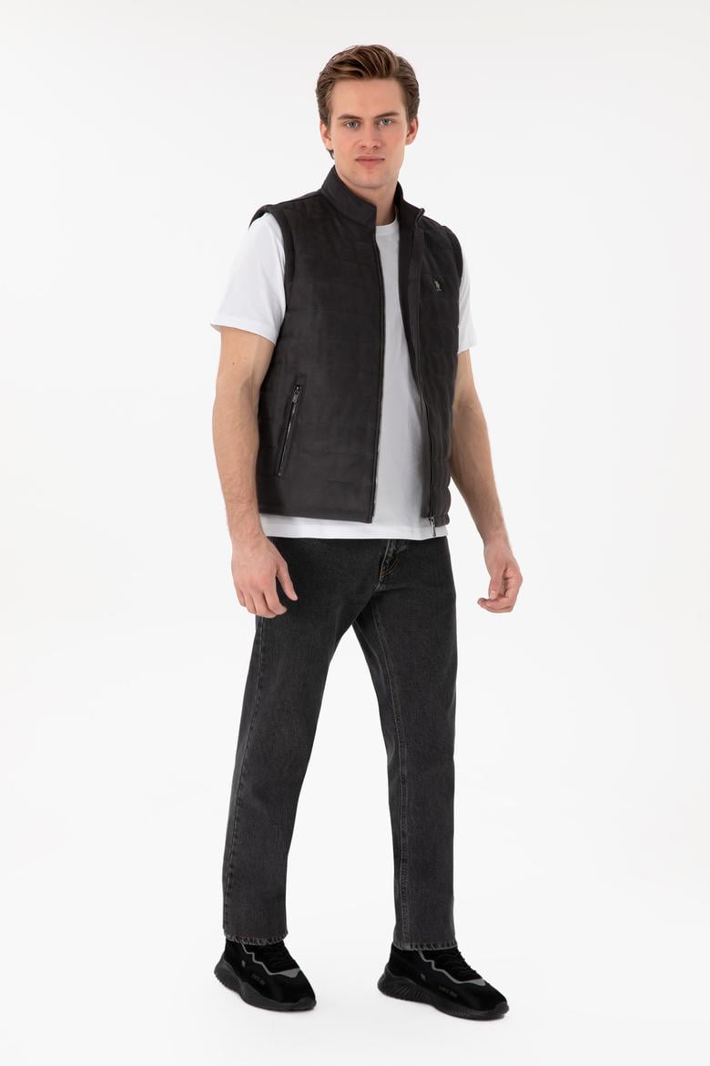 Erkek Antrasit Deri Ceket - 50307339014