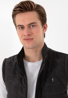 Erkek Antrasit Deri Ceket - 50307339014