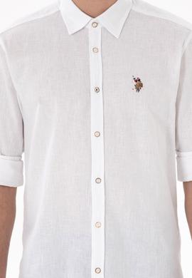 Erkek Beyaz Uzun Kollu Basic Gömlek - 50297868099