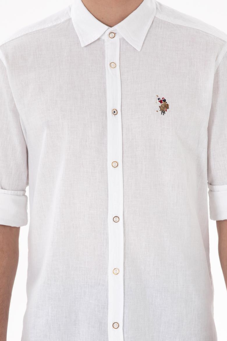 Erkek Beyaz Uzun Kollu Basic Gömlek - 50297868099