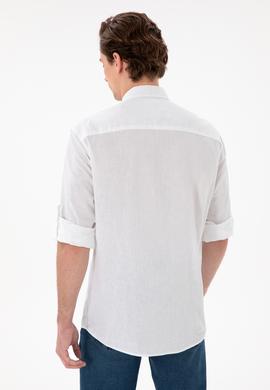 Erkek Beyaz Uzun Kollu Basic Gömlek - 50297868099