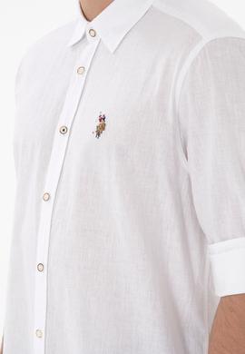 Erkek Beyaz Uzun Kollu Basic Gömlek - 50297868099