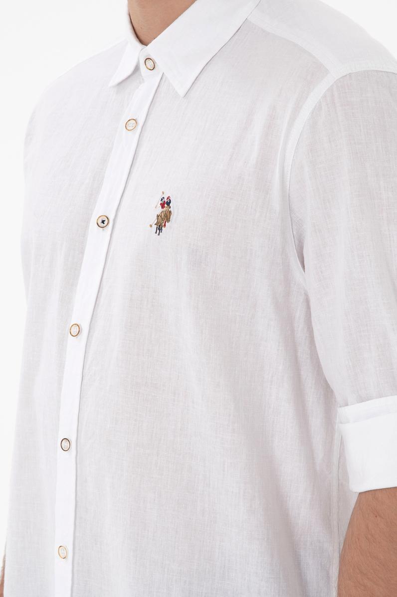 Erkek Beyaz Uzun Kollu Basic Gömlek