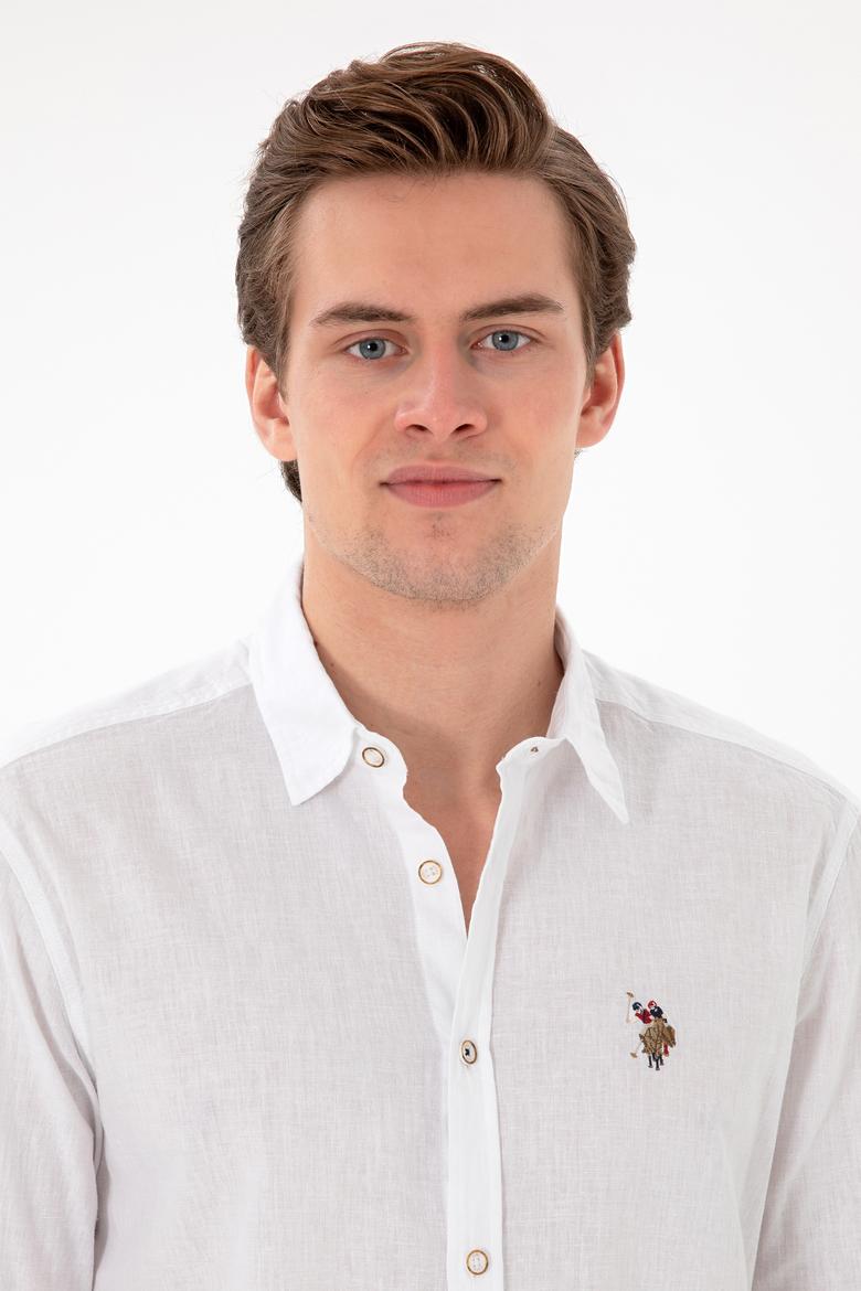 Erkek Beyaz Uzun Kollu Basic Gömlek - 50297868099