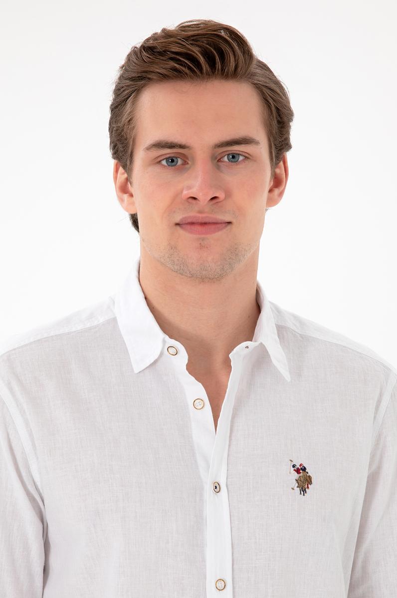 Erkek Beyaz Uzun Kollu Basic Gömlek