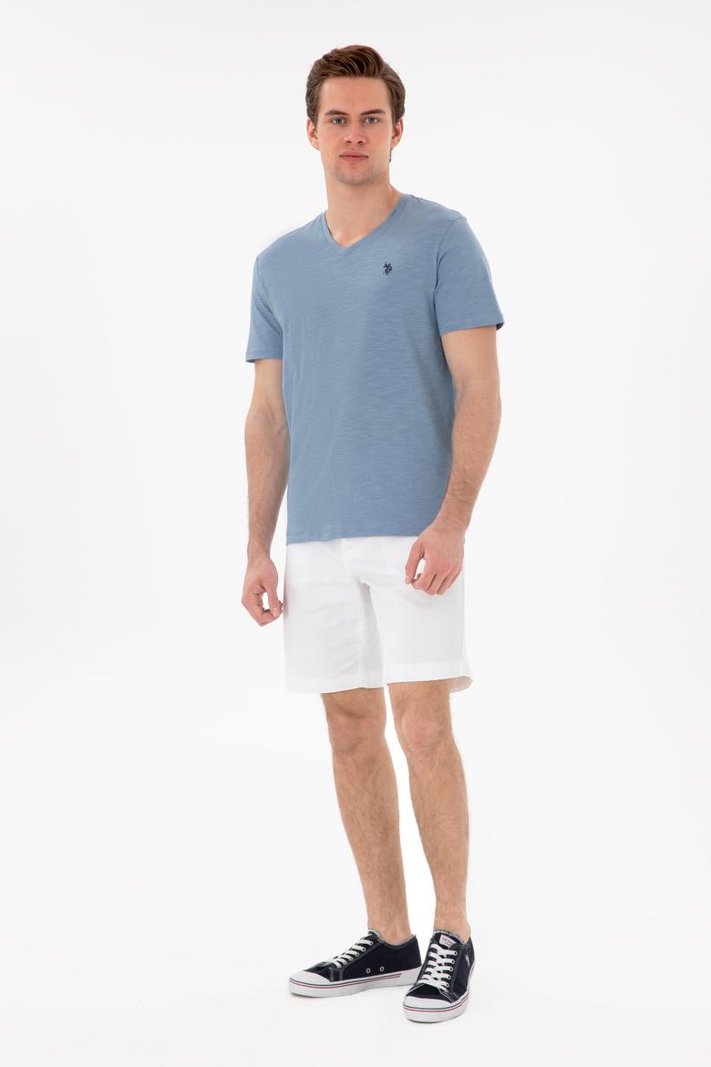 Erkek İndigo Basic Tişört - 50279618031