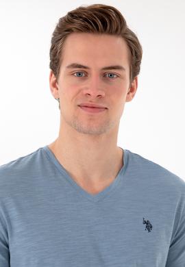 Erkek İndigo Basic Tişört - 50279618031