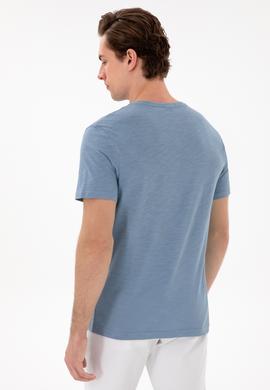 Erkek İndigo Basic Tişört - 50279618031