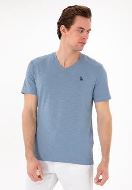 Erkek İndigo Basic Tişört - 50279618031