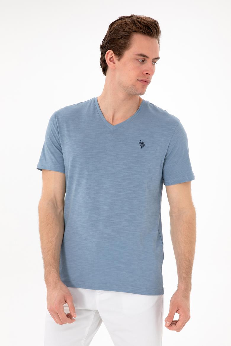 Erkek İndigo Basic Tişört