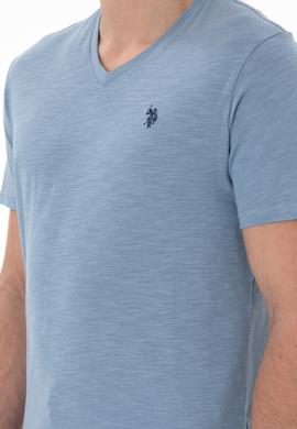 Erkek İndigo Basic Tişört - 50279618031