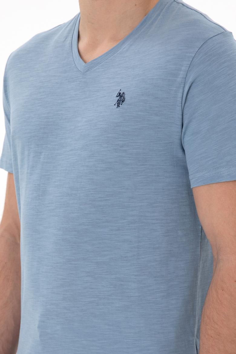 Erkek İndigo Basic Tişört - 50279618031