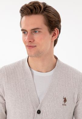 Erkek Taş Melanj Basic Triko Hırka - 50268936028