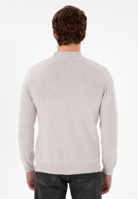 Erkek Taş Melanj Basic Triko Hırka - 50268936028