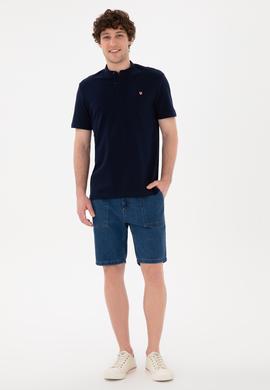 Erkek Lacivert Basic Tişört - 50284637011