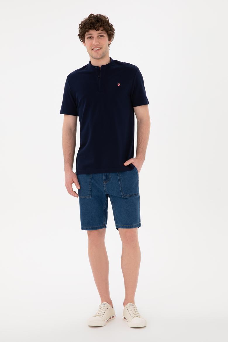 Erkek Lacivert Basic Tişört - 50284637011