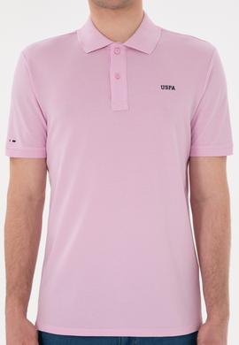 Erkek Regular Fit Polo Yaka Pembe Basic Tişört - 50284641149