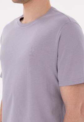 Erkek Regular Fit Bisiklet Yaka Gri Basic Tişört - 50294224111