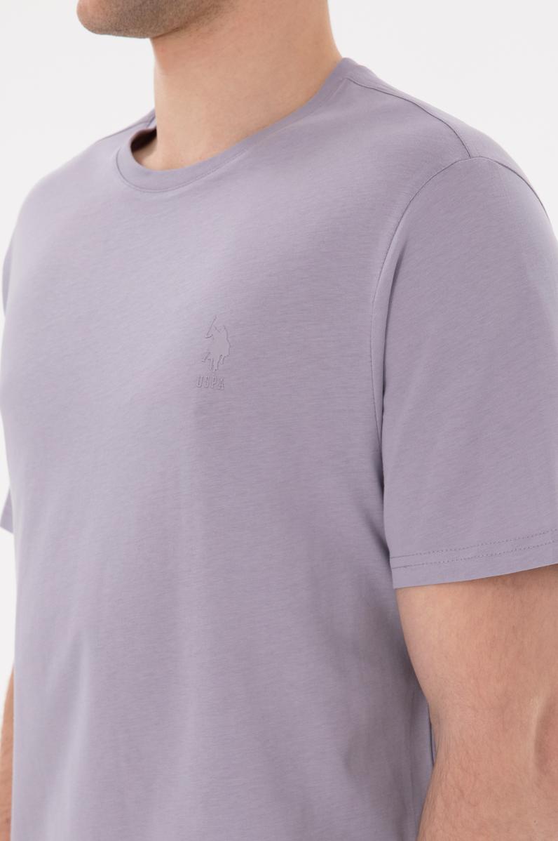 Erkek Regular Fit Bisiklet Yaka Gri Basic Tişört