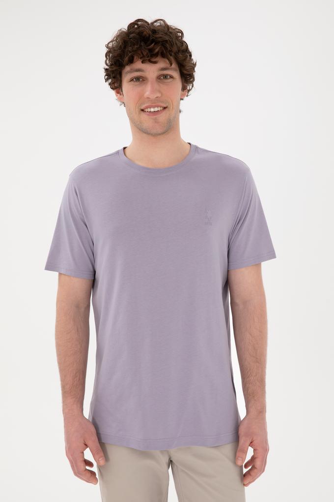 Erkek Regular Fit Bisiklet Yaka Gri Basic Tişört