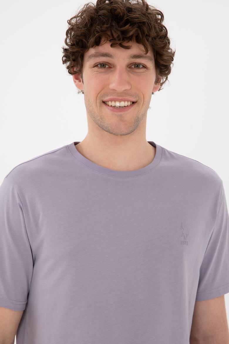 Erkek Regular Fit Bisiklet Yaka Gri Basic Tişört - 50294224111