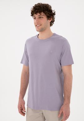 Erkek Regular Fit Bisiklet Yaka Gri Basic Tişört - 50294224111