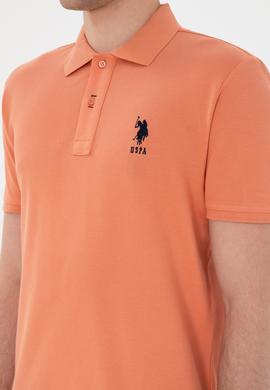Erkek Slim Fit Polo Yaka Somon Basic Tişört - 50284633106