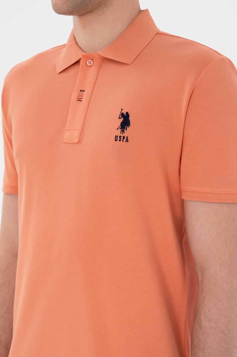 Erkek Slim Fit Polo Yaka Somon Basic Tişört