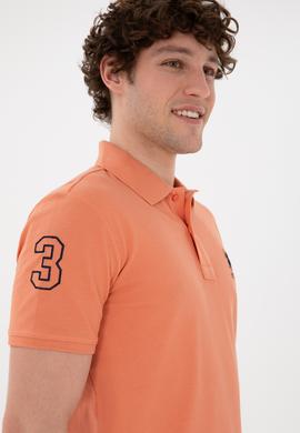 Erkek Slim Fit Polo Yaka Somon Basic Tişört - 50284633106