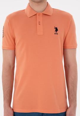 Erkek Slim Fit Polo Yaka Somon Basic Tişört - 50284633106