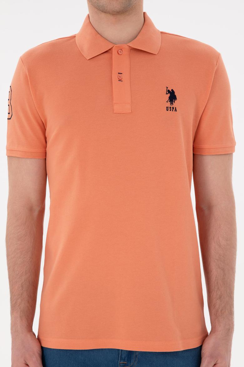 Erkek Slim Fit Polo Yaka Somon Basic Tişört - 50284633106