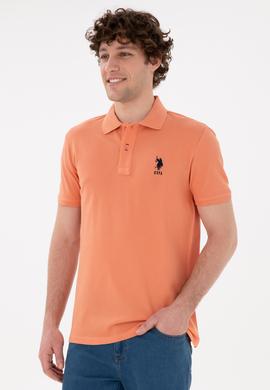 Erkek Slim Fit Polo Yaka Somon Basic Tişört - 50284633106