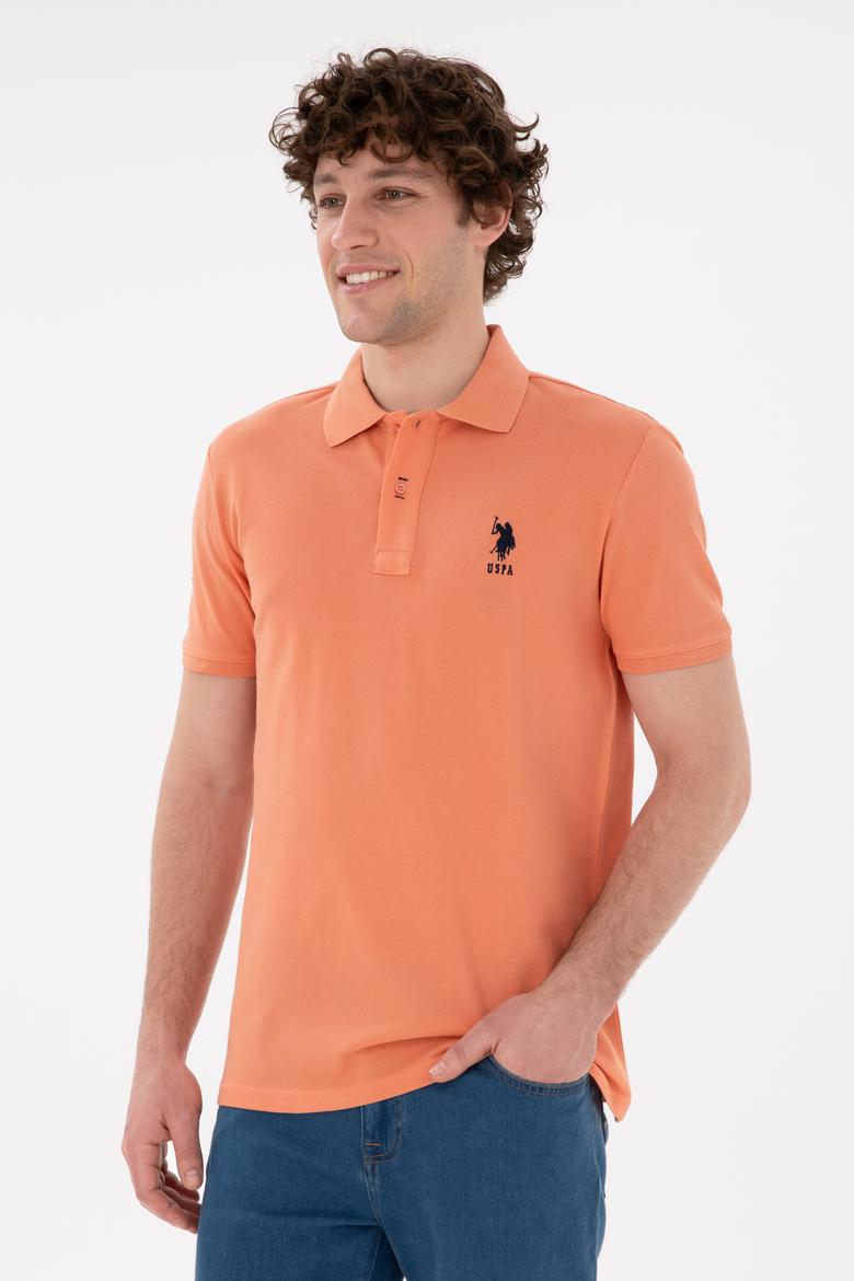 Erkek Slim Fit Polo Yaka Somon Basic Tişört - 50284633106