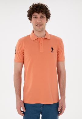 Erkek Slim Fit Polo Yaka Somon Basic Tişört - 50284633106