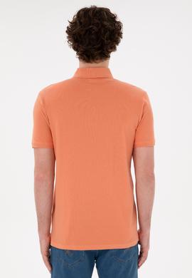 Erkek Slim Fit Polo Yaka Somon Basic Tişört - 50284633106