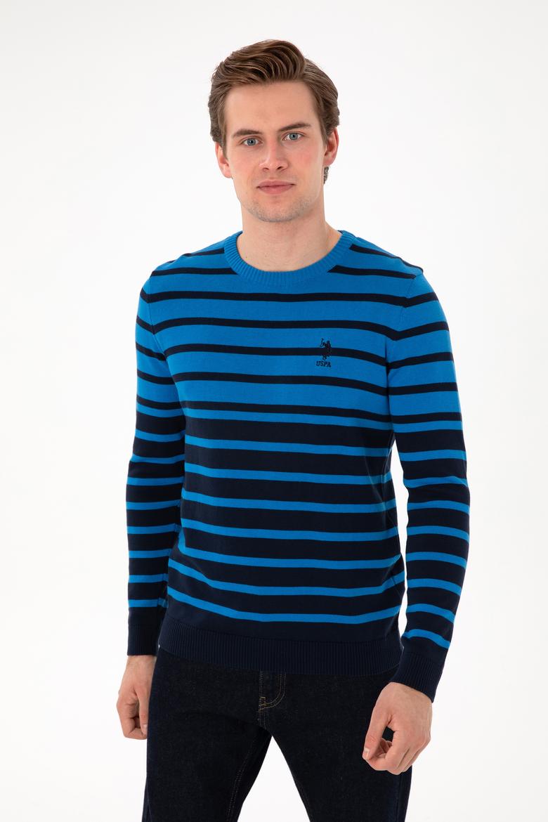 Erkek Kobalt Mavi Kazak