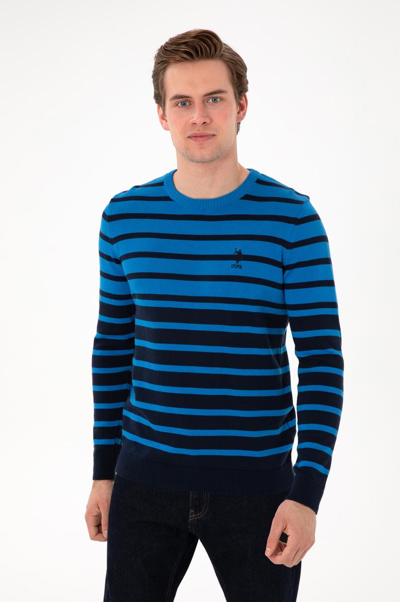 Erkek Kobalt Mavi Kazak