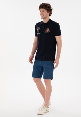Erkek Slim Fit Polo Yaka Lacivert Tişört - 50297065009