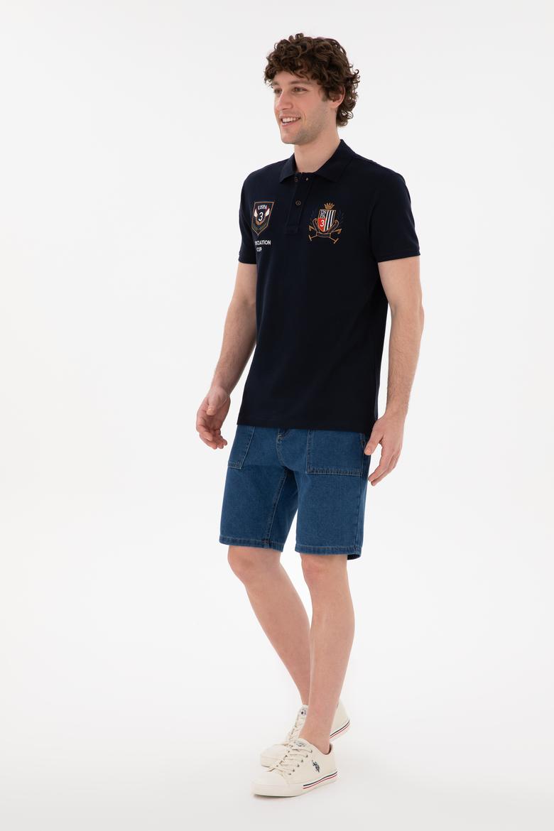 Erkek Slim Fit Polo Yaka Lacivert Tişört - 50297065009