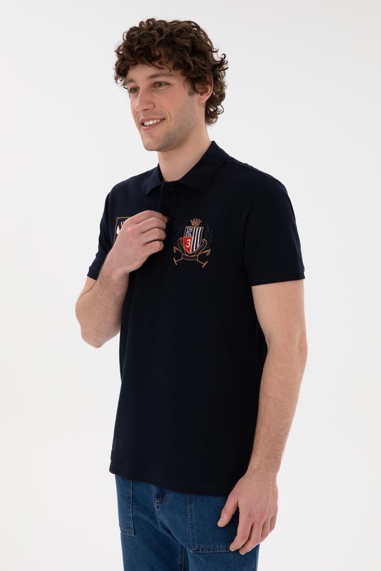 Erkek Slim Fit Polo Yaka Lacivert Tişört - 50297065009