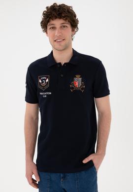 Erkek Slim Fit Polo Yaka Lacivert Tişört - 50297065009