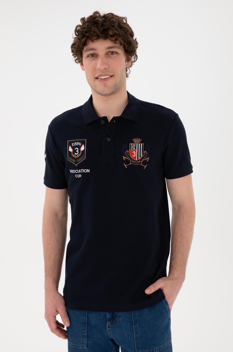 Erkek Slim Fit Polo Yaka Lacivert Tişört