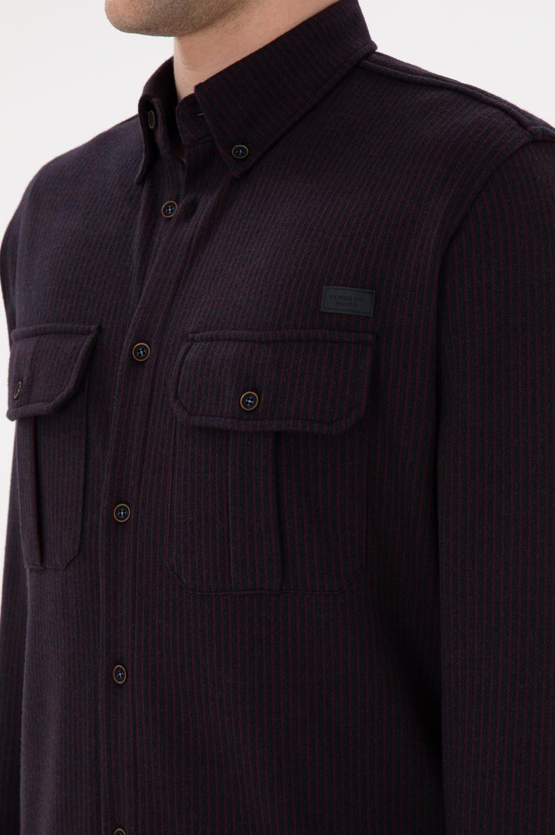 Erkek Bordo Örme Gömlek