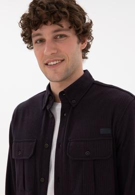 Erkek Bordo Örme Gömlek - 50290770009