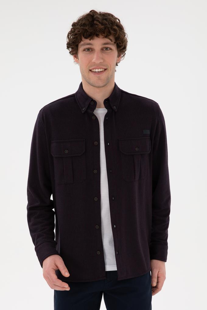 Erkek Bordo Örme Gömlek
