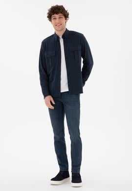 Erkek Lacivert Örme Gömlek - 50290770017