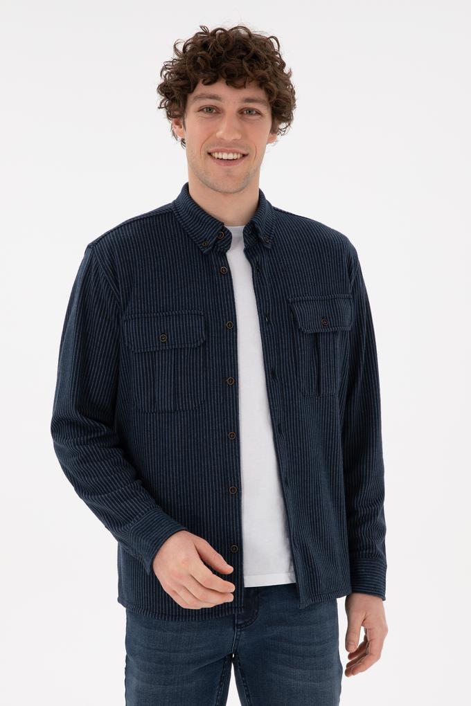 Erkek Lacivert Örme Gömlek