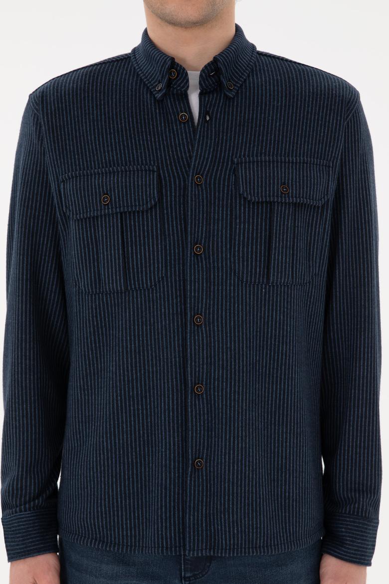 Erkek Lacivert Örme Gömlek - 50290770017