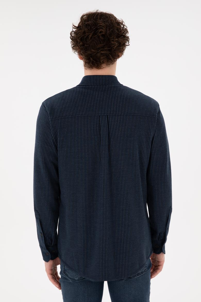Erkek Lacivert Örme Gömlek - 50290770017